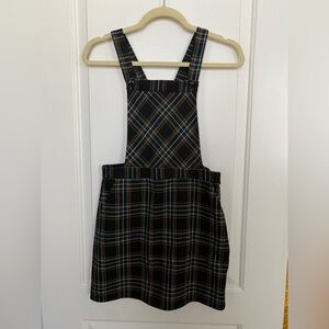 Plaid Overall Mini Dress